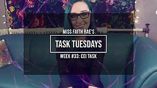 cooking task turns into femdom cum eating for skinny punk girl