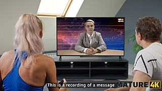 Mature and lonely she gets calmed by his huge cock