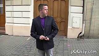 Natural cute babe gives dirty French blowjob!