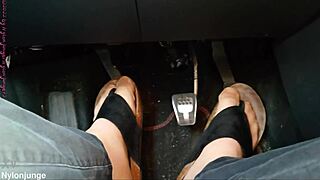 nylon feet and toe separators in the car