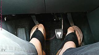 nylon feet and toe separators in the car