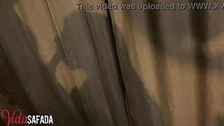 Brunette Latina fucks huge cock by fireplace with creampie orgasm