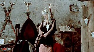 Hardcore lesbian threesome with muff diving and dildo fucking