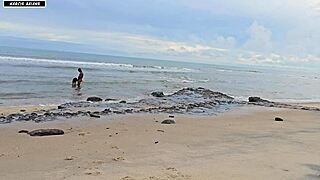 fun at the beach turns into wild sex with big cocks and creampies