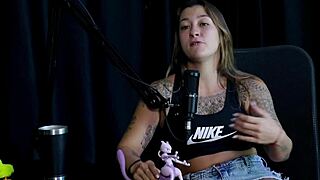 safada does a sensual striptease showing off her breasts after chatting about never suggesting a transsexual and when she lost her virginity - flor de damiana on sheer red