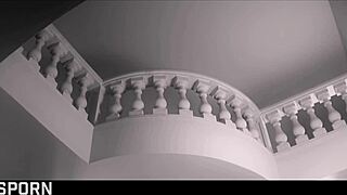 Sensual brunette milf in sexy white lingerie engages in romantic anal encounter.