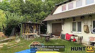 hunt4k pov sex with hot brunette riding shaved pussy outdoors while family watches in rich pickup