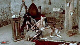 Hardcore lesbian threesome with muff diving and dildo fucking