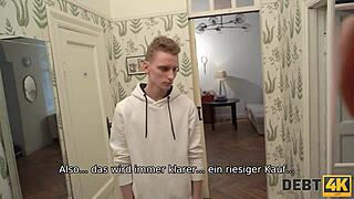 Russian teen pays debt with rough sex in husband's presence