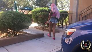 Oh man, curvy Barbi with that pink hair gets Rome Major to cum all over it 😈