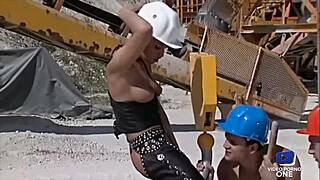 Lana woods heads to the construction site for good anal fucking