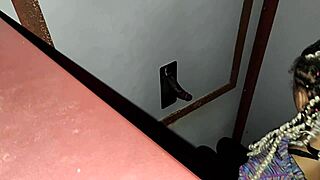 Latina's First Time Sucking Cock at Glory Hole with Trimmed Pussy