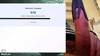 Intense exercise session showcasing a strong, fat, powerful 19 cm cock that lasts hours without cumming in this homemade POV.