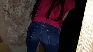 I caught this brunette stranger masturbating in her jeans in an abandoned spot, and she orgasmed wildly!