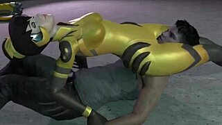 tracer dominates rusk joel with intense scissor hold in femdom