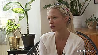 Gabi's Shaved Pussy Fingered by German Babe