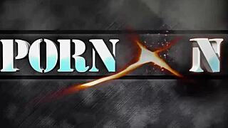 Blonde wench in stockings gets covered with pee after blowjob.