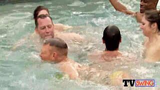 Hot Tub Couples Tease Each Other