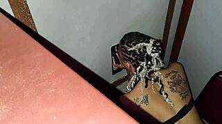 Latina's First Time Sucking Cock at Glory Hole with Trimmed Pussy