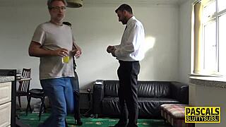 Handcuffed milf gets throated for cum, squirting all over!