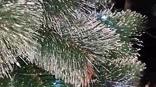 Step sister shows christmas costume and gifts her holes! 🎄