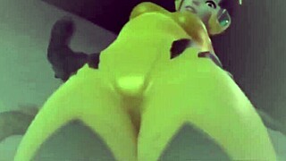 tracer dominates rusk joel with intense scissor hold in femdom