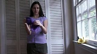 Humiliating crossdressing in sexy lingerie for femdom