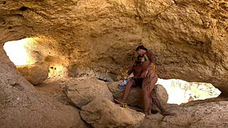 Damiana Explores Tourist Cave With European Exhibitionists