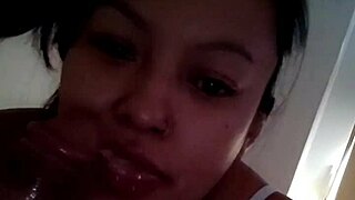 Real Homemade Latina Babe Swallows Cock in Horny Masturbation Session