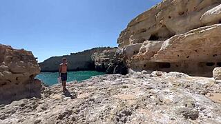 Damiana Explores Tourist Cave With European Exhibitionists