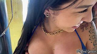 Fucked hot girl in kiosk?