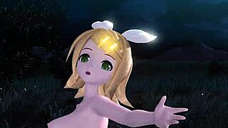 Kagamine Rin, Meiko, and Haku in nude mod