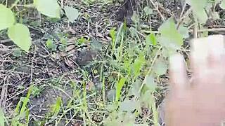 Epic King Of The Forest Slaps Hairy Blue-Eyed Bardie With Cucumber In Wet Nature Anal Fetish, Pussy Dripping In Part 1