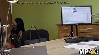 unemployed teen brunette has no choice but to undress for casting interview