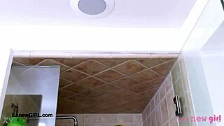 Elegant Hot Brunette Took a Shower