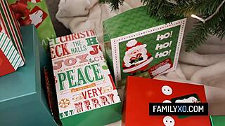 Enjoying a taboo-free Christmas with stepsister and stepmother, starring Elizabeth Skylar and Sky Wonderland.