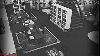 wife cheats with stranger at library... bookworm gets fucked on security cam.
