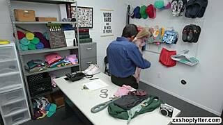 shoplifter emma blows big cock at work