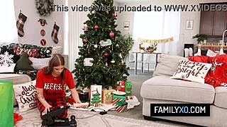 Enjoying a taboo-free Christmas with stepsister and stepmother, starring Elizabeth Skylar and Sky Wonderland.