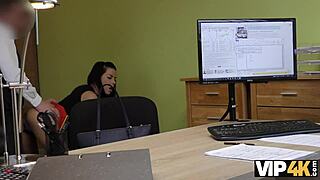 unemployed teen brunette has no choice but to undress for casting interview