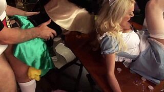 Hardcore Orgy Gangbang with Skinny Wet Pussies and Ripped Clothes!