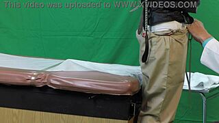 Doctor inspects Scarlett Johnson's tight pussy deeply