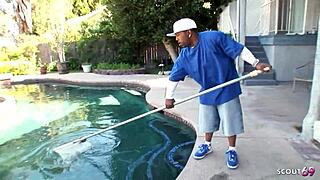 i, white cougar wife, seduce black midget with huge cock for cheating fuck