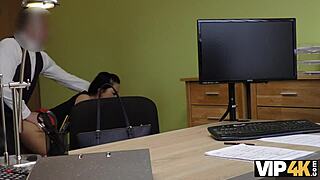 unemployed teen brunette has no choice but to undress for casting interview