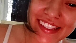 Real Homemade Latina Babe Swallows Cock in Horny Masturbation Session