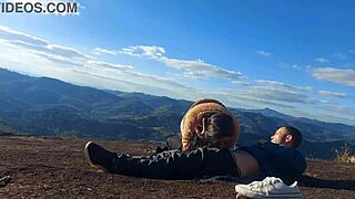 Tourist guide fucks married woman's big ass on mountain peak