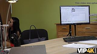 unemployed teen brunette has no choice but to undress for casting interview