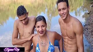 Tigress VIP és két pasi izgalmas találkozáson sógornőmmel, Mia-val.