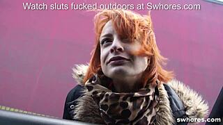 Amateur Redhead Street Whore Loves Outdoor Cock Sucking In European Spots