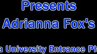 Dr. Tampa conducts entrance physical at Tampa University for Adrianna Fox.